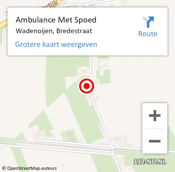 Locatie op kaart van de 112 melding: Ambulance Met Spoed Naar Wadenoijen, Bredestraat op 23 augustus 2022 13:01