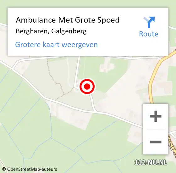 Locatie op kaart van de 112 melding: Ambulance Met Grote Spoed Naar Bergharen, Galgenberg op 23 augustus 2022 14:52