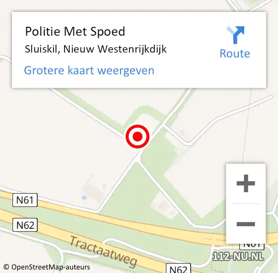 Locatie op kaart van de 112 melding: Politie Met Spoed Naar Sluiskil, Nieuw Westenrijkdijk op 23 augustus 2022 16:41
