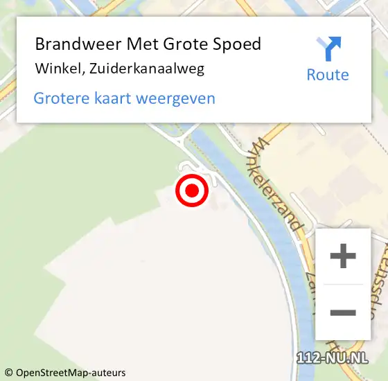 Locatie op kaart van de 112 melding: Brandweer Met Grote Spoed Naar Winkel, Zuiderkanaalweg op 23 augustus 2022 16:44