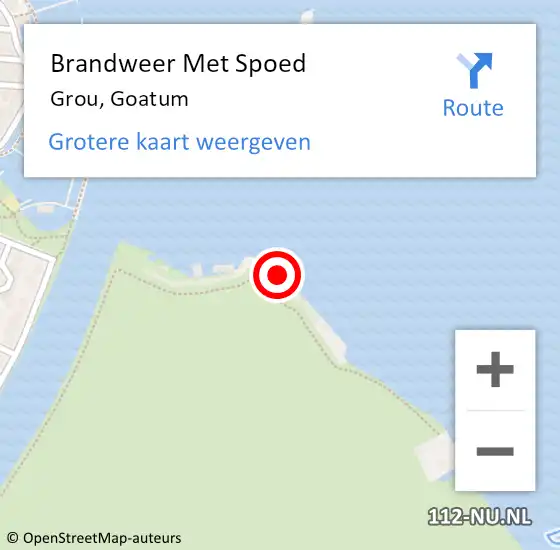 Locatie op kaart van de 112 melding: Brandweer Met Spoed Naar Grou, Goatum op 23 augustus 2022 16:57