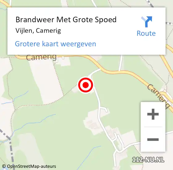 Locatie op kaart van de 112 melding: Brandweer Met Grote Spoed Naar Vijlen, Camerig op 23 augustus 2022 17:22