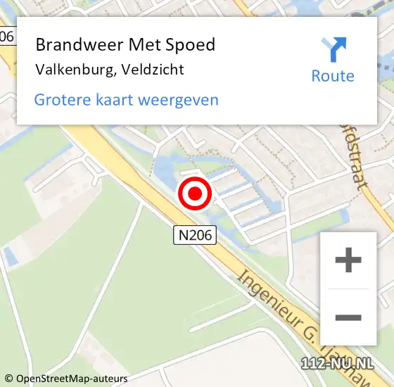 Locatie op kaart van de 112 melding: Brandweer Met Spoed Naar Valkenburg, Veldzicht op 23 augustus 2022 17:50