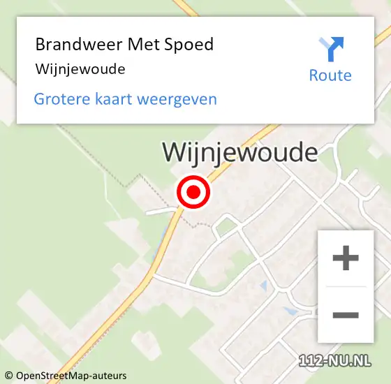 Locatie op kaart van de 112 melding: Brandweer Met Spoed Naar Wijnjewoude op 23 augustus 2022 17:58