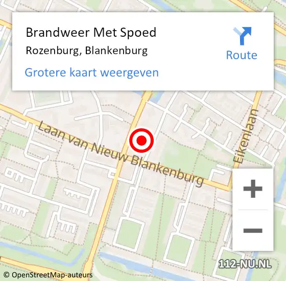 Locatie op kaart van de 112 melding: Brandweer Met Spoed Naar Rozenburg, Blankenburg op 23 augustus 2022 18:16