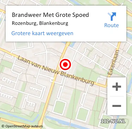 Locatie op kaart van de 112 melding: Brandweer Met Grote Spoed Naar Rozenburg, Blankenburg op 23 augustus 2022 18:19