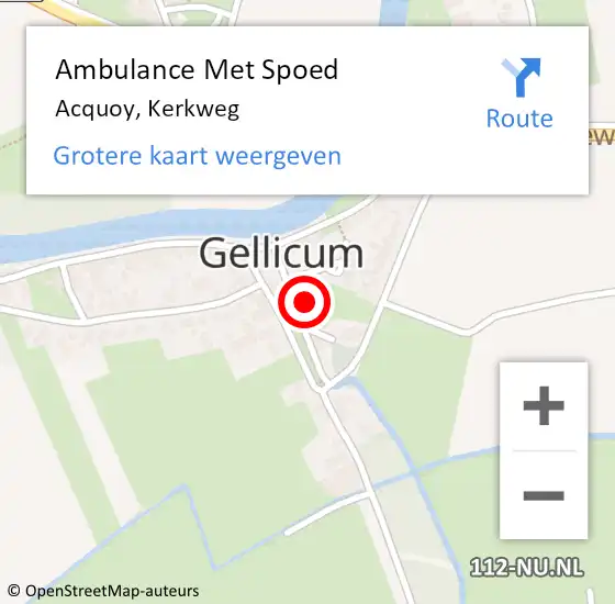 Locatie op kaart van de 112 melding: Ambulance Met Spoed Naar Acquoy, Kerkweg op 23 augustus 2022 18:39
