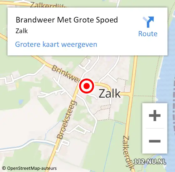 Locatie op kaart van de 112 melding: Brandweer Met Grote Spoed Naar Zalk op 23 augustus 2022 18:53