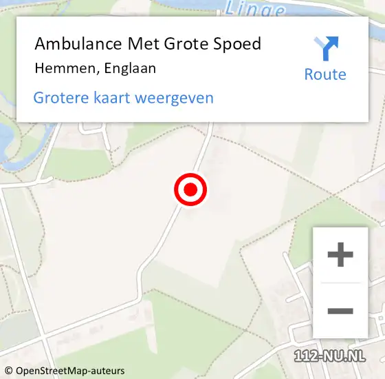 Locatie op kaart van de 112 melding: Ambulance Met Grote Spoed Naar Hemmen, Englaan op 23 augustus 2022 19:20