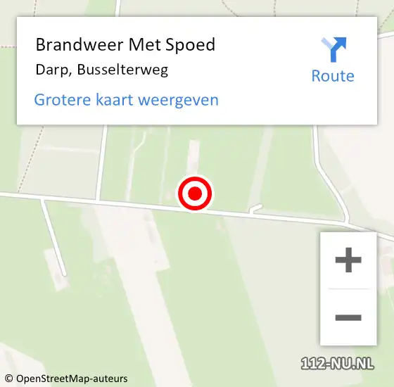 Locatie op kaart van de 112 melding: Brandweer Met Spoed Naar Darp, Busselterweg op 23 augustus 2022 22:10