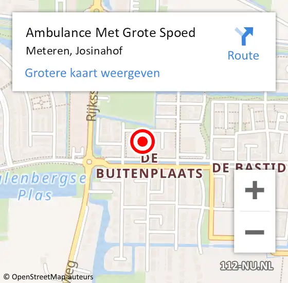 Locatie op kaart van de 112 melding: Ambulance Met Grote Spoed Naar Meteren, Josinahof op 23 augustus 2022 22:37