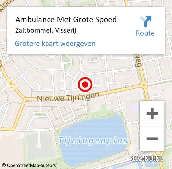 Locatie op kaart van de 112 melding: Ambulance Met Grote Spoed Naar Zaltbommel, Visserij op 23 augustus 2022 23:43