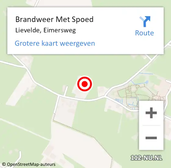 Locatie op kaart van de 112 melding: Brandweer Met Spoed Naar Lievelde, Eimersweg op 23 augustus 2022 23:48