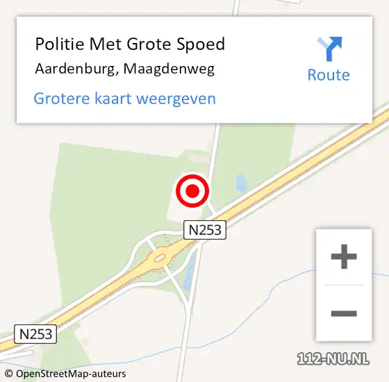 Locatie op kaart van de 112 melding: Politie Met Grote Spoed Naar Aardenburg, Maagdenweg op 23 augustus 2022 23:52