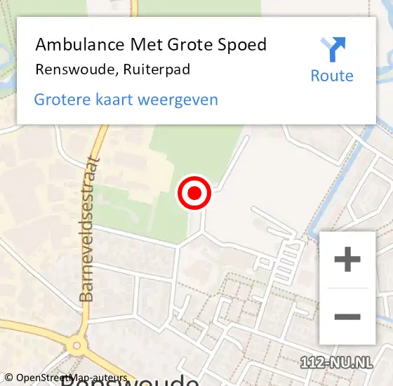 Locatie op kaart van de 112 melding: Ambulance Met Grote Spoed Naar Renswoude, Ruiterpad op 27 juli 2014 12:32