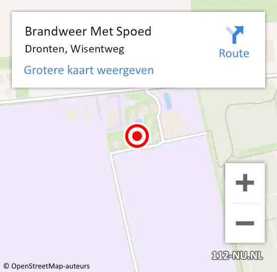 Locatie op kaart van de 112 melding: Brandweer Met Spoed Naar Dronten, Wisentweg op 24 augustus 2022 02:52