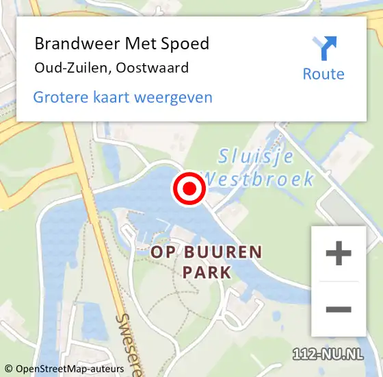 Locatie op kaart van de 112 melding: Brandweer Met Spoed Naar Oud-Zuilen, Oostwaard op 24 augustus 2022 06:15