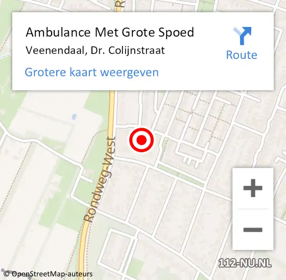 Locatie op kaart van de 112 melding: Ambulance Met Grote Spoed Naar Veenendaal, Dr. Colijnstraat op 24 augustus 2022 06:51