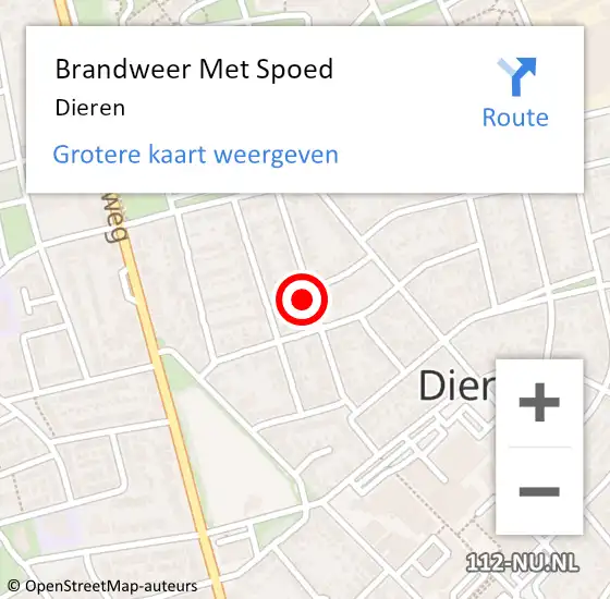 Locatie op kaart van de 112 melding: Brandweer Met Spoed Naar Dieren op 24 augustus 2022 07:25