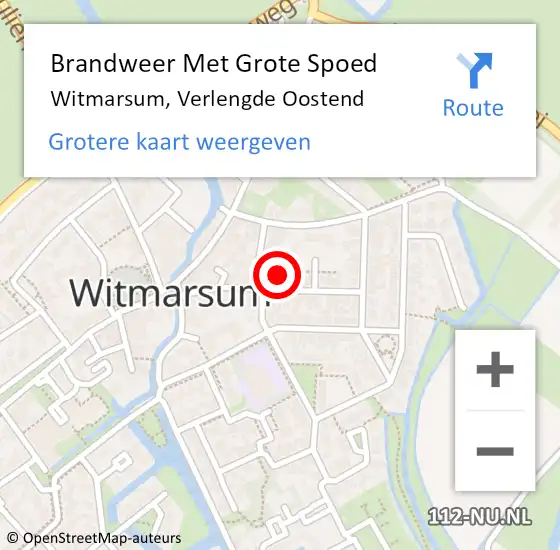 Locatie op kaart van de 112 melding: Brandweer Met Grote Spoed Naar Witmarsum, Verlengde Oostend op 27 juli 2014 12:50