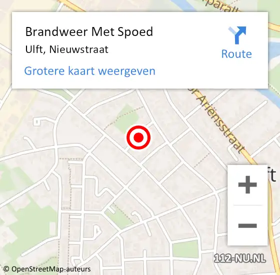 Locatie op kaart van de 112 melding: Brandweer Met Spoed Naar Ulft, Nieuwstraat op 24 augustus 2022 08:57