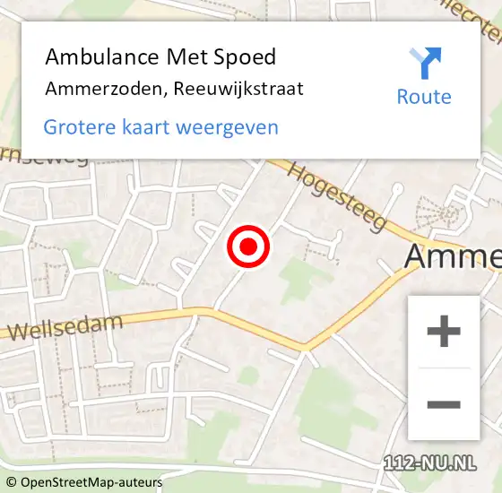 Locatie op kaart van de 112 melding: Ambulance Met Spoed Naar Ammerzoden, Reeuwijkstraat op 24 augustus 2022 09:17