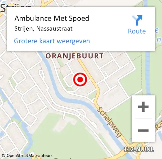 Locatie op kaart van de 112 melding: Ambulance Met Spoed Naar Strijen, Nassaustraat op 24 augustus 2022 09:27