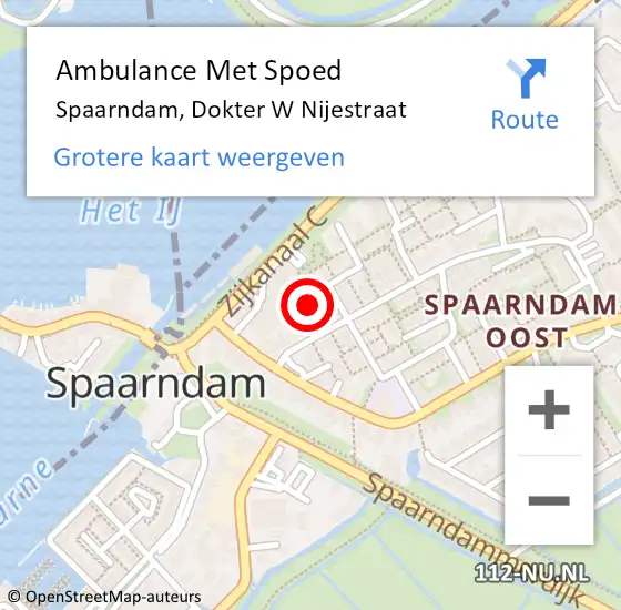 Locatie op kaart van de 112 melding: Ambulance Met Spoed Naar Spaarndam, Dokter W Nijestraat op 24 augustus 2022 09:30