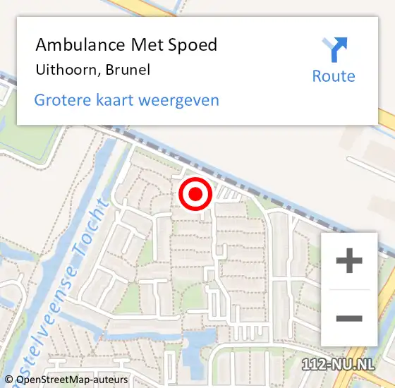 Locatie op kaart van de 112 melding: Ambulance Met Spoed Naar Uithoorn, Brunel op 24 augustus 2022 09:45