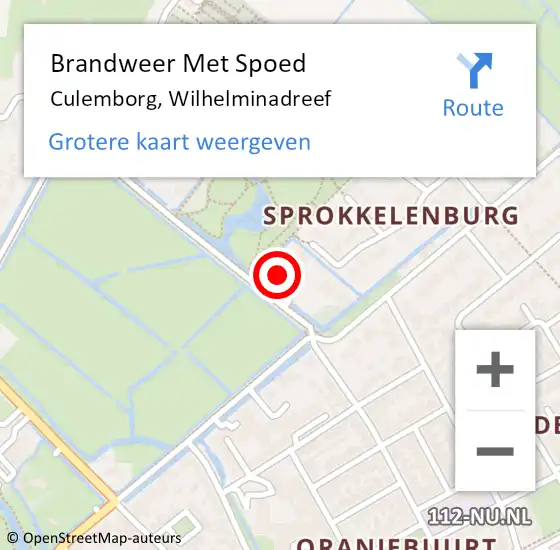 Locatie op kaart van de 112 melding: Brandweer Met Spoed Naar Culemborg, Wilhelminadreef op 24 augustus 2022 09:54