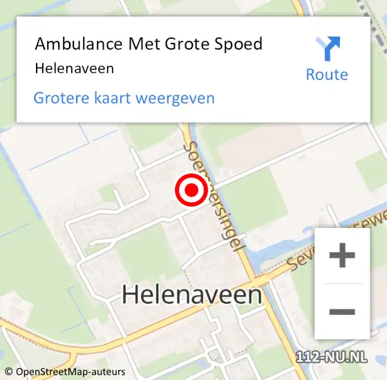 Locatie op kaart van de 112 melding: Ambulance Met Grote Spoed Naar Helenaveen op 24 augustus 2022 10:12