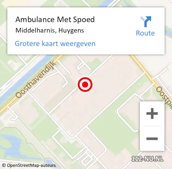 Locatie op kaart van de 112 melding: Ambulance Met Spoed Naar Middelharnis, Huygens op 24 augustus 2022 10:31