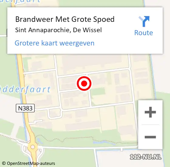 Locatie op kaart van de 112 melding: Brandweer Met Grote Spoed Naar Sint Annaparochie, De Wissel op 24 augustus 2022 10:35