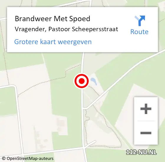 Locatie op kaart van de 112 melding: Brandweer Met Spoed Naar Vragender, Pastoor Scheepersstraat op 27 juli 2014 13:02