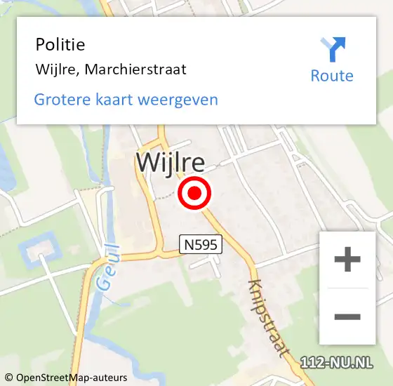 Locatie op kaart van de 112 melding: Politie Wijlre, Marchierstraat op 24 augustus 2022 11:39