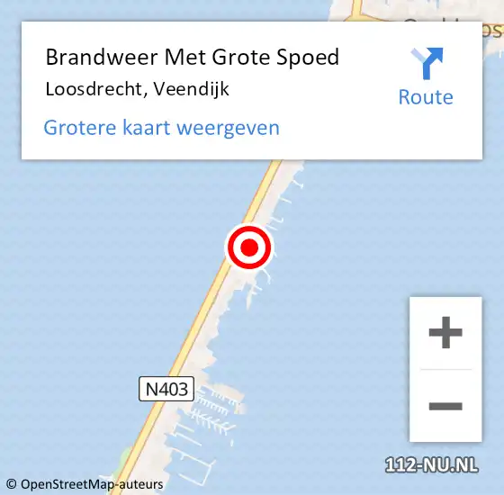 Locatie op kaart van de 112 melding: Brandweer Met Grote Spoed Naar Loosdrecht, Veendijk op 24 augustus 2022 12:18