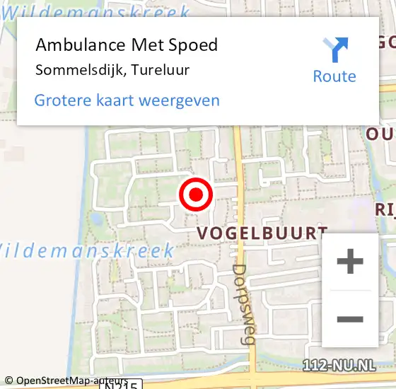 Locatie op kaart van de 112 melding: Ambulance Met Spoed Naar Sommelsdijk, Tureluur op 24 augustus 2022 12:32