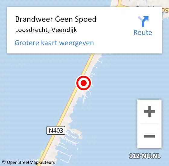 Locatie op kaart van de 112 melding: Brandweer Geen Spoed Naar Loosdrecht, Veendijk op 24 augustus 2022 12:32