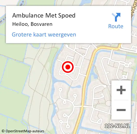 Locatie op kaart van de 112 melding: Ambulance Met Spoed Naar Heiloo, Bosvaren op 24 augustus 2022 12:43