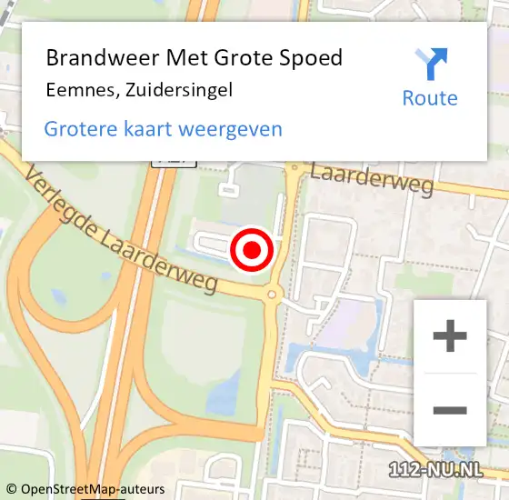 Locatie op kaart van de 112 melding: Brandweer Met Grote Spoed Naar Eemnes, Zuidersingel op 24 augustus 2022 12:47