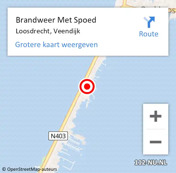 Locatie op kaart van de 112 melding: Brandweer Met Spoed Naar Loosdrecht, Veendijk op 24 augustus 2022 12:50