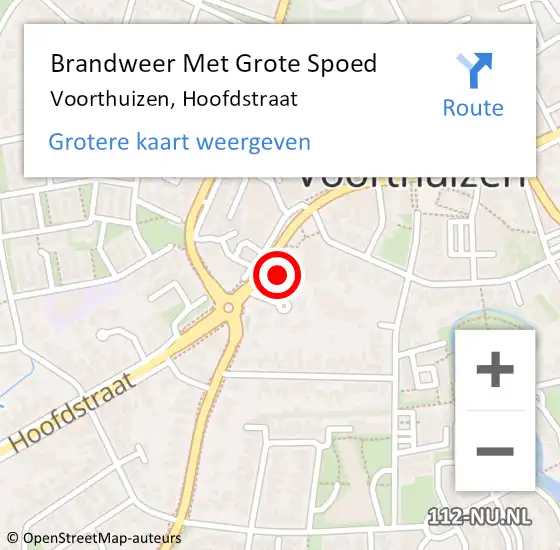 Locatie op kaart van de 112 melding: Brandweer Met Grote Spoed Naar Voorthuizen, Hoofdstraat op 24 augustus 2022 13:09