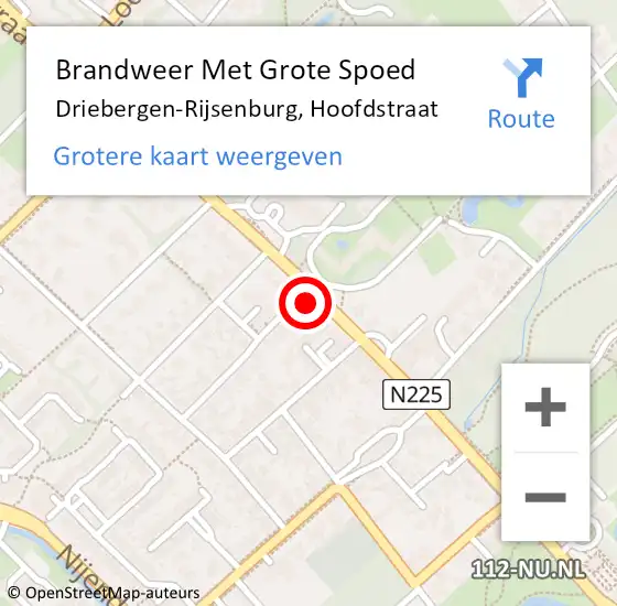 Locatie op kaart van de 112 melding: Brandweer Met Grote Spoed Naar Driebergen-Rijsenburg, Hoofdstraat op 24 augustus 2022 13:27