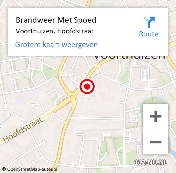 Locatie op kaart van de 112 melding: Brandweer Met Spoed Naar Voorthuizen, Hoofdstraat op 24 augustus 2022 13:28