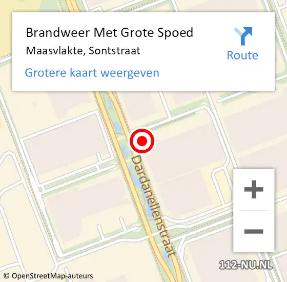 Locatie op kaart van de 112 melding: Brandweer Met Grote Spoed Naar Maasvlakte, Sontstraat op 24 augustus 2022 14:22