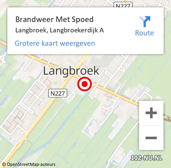 Locatie op kaart van de 112 melding: Brandweer Met Spoed Naar Langbroek, Langbroekerdijk A op 24 augustus 2022 14:54