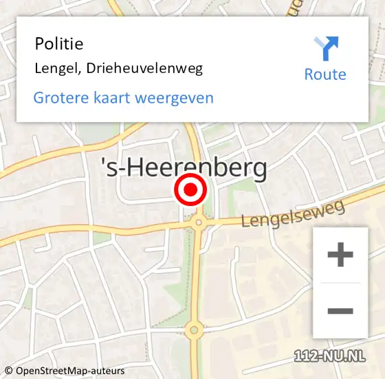 Locatie op kaart van de 112 melding: Politie Lengel, Drieheuvelenweg op 24 augustus 2022 16:12