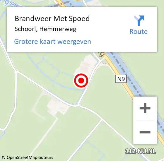 Locatie op kaart van de 112 melding: Brandweer Met Spoed Naar Schoorl, Hemmerweg op 24 augustus 2022 16:19