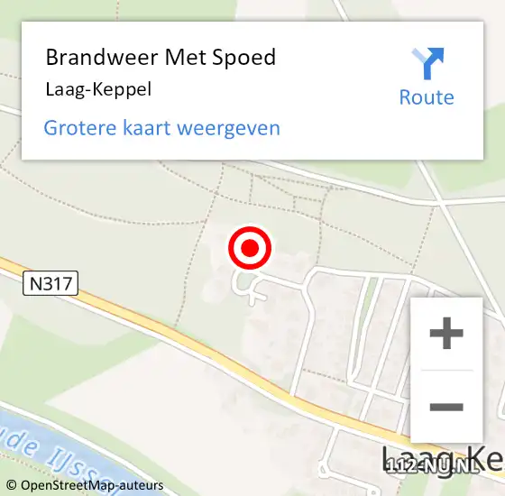 Locatie op kaart van de 112 melding: Brandweer Met Spoed Naar Laag-Keppel op 27 juli 2014 13:50