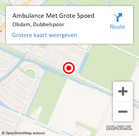 Locatie op kaart van de 112 melding: Ambulance Met Grote Spoed Naar Obdam, Dubbelspoor op 24 augustus 2022 17:00